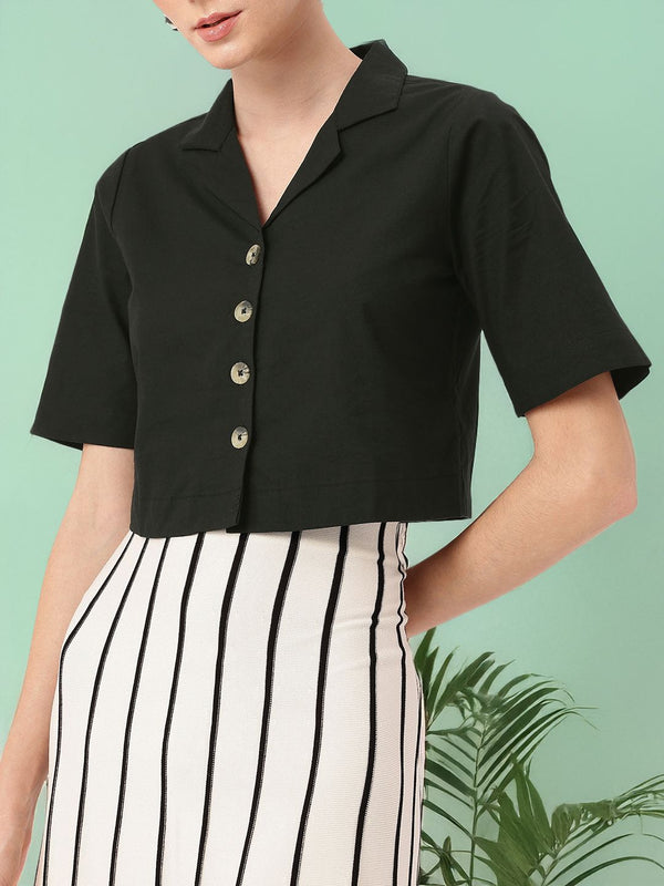 DressBerry Boxing Ring Meets Cool Cuban Grit Boxy Crop Shirt