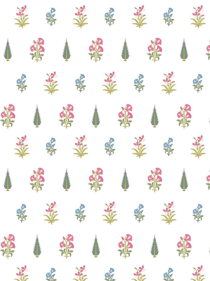 URBAN SPACE White & Green 3 Pieces Floral Printed Cotton Square Cushion Covers