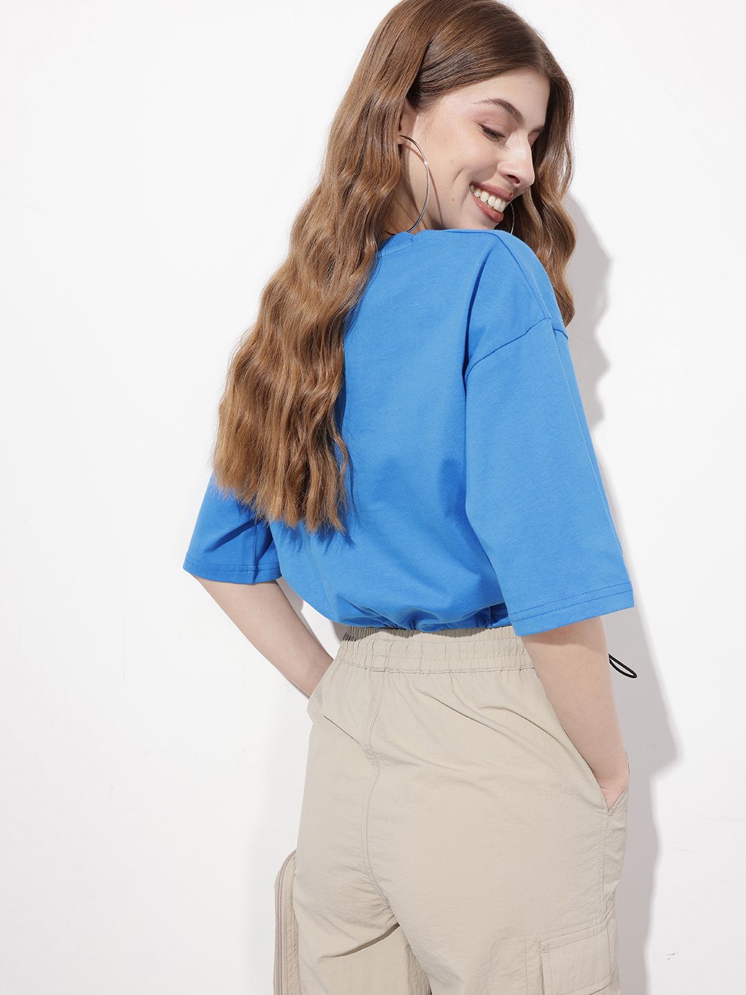 DressBerry Tropical Love Cinch That Waist Crop T-shirt