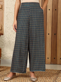 W Women Textured Pleated Trousers