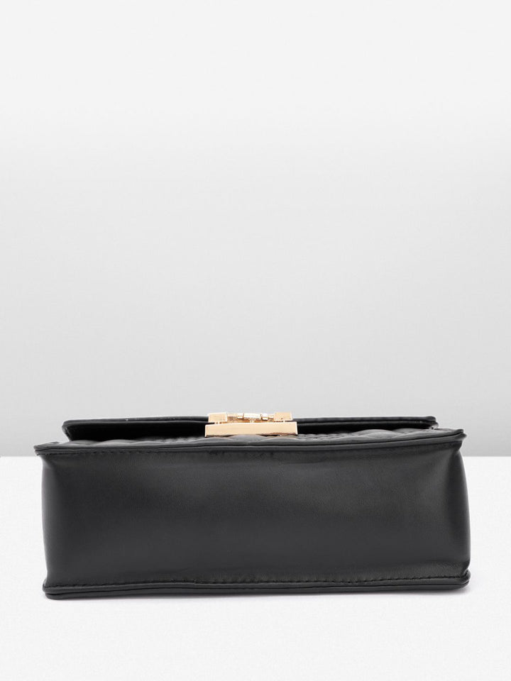 DressBerry Brand Logo Embossed Quilted Satchel