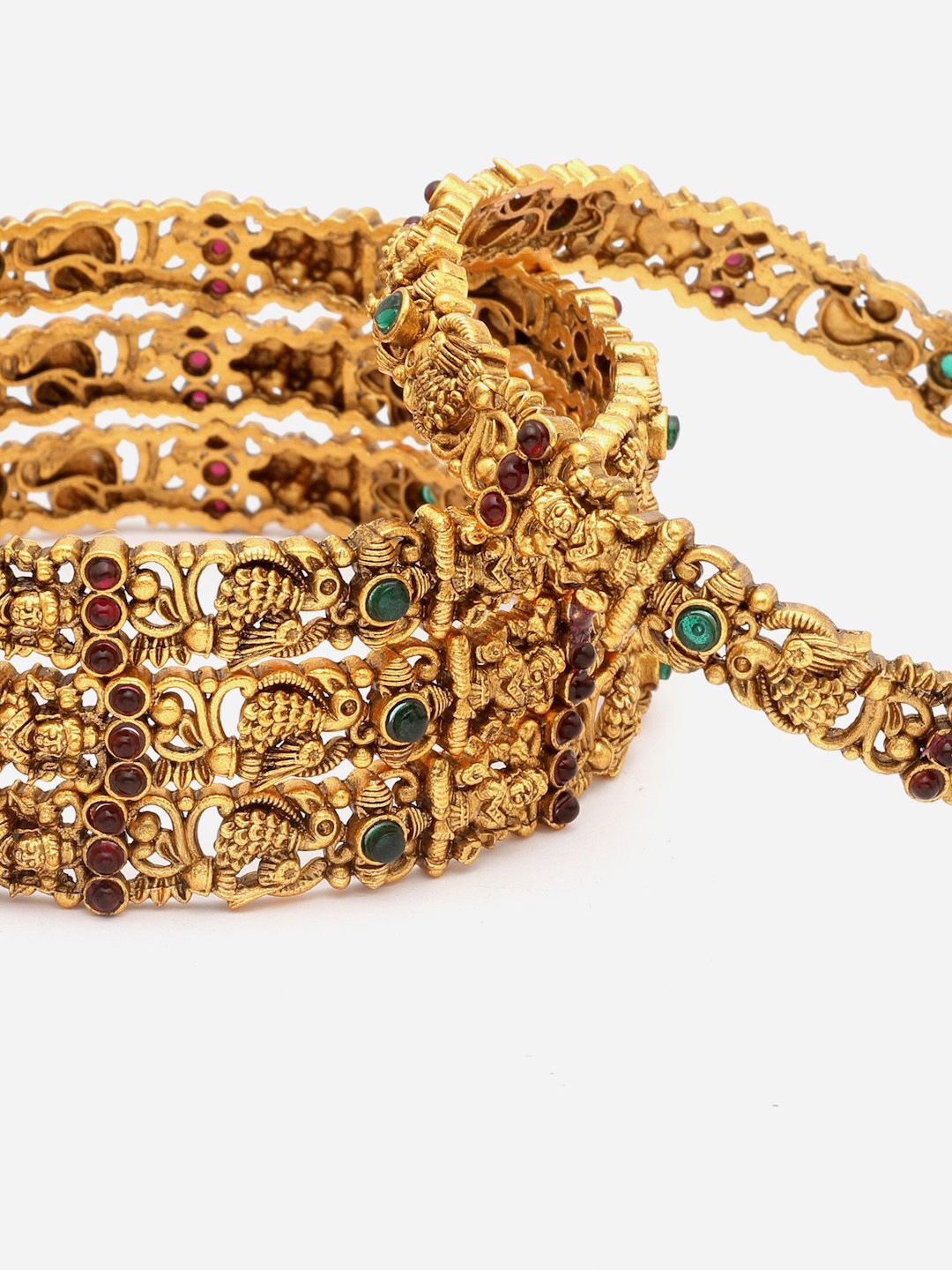Panash Set Of 2 24CT Gold Plated Handcrafted Antique Bangles