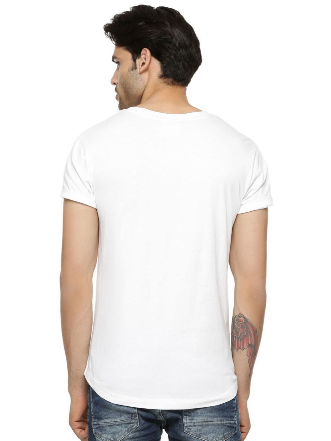 Pek ADRO Lelaki dengan 3 T-shirt Kapas Leher Bulat Bercetak Grafik
