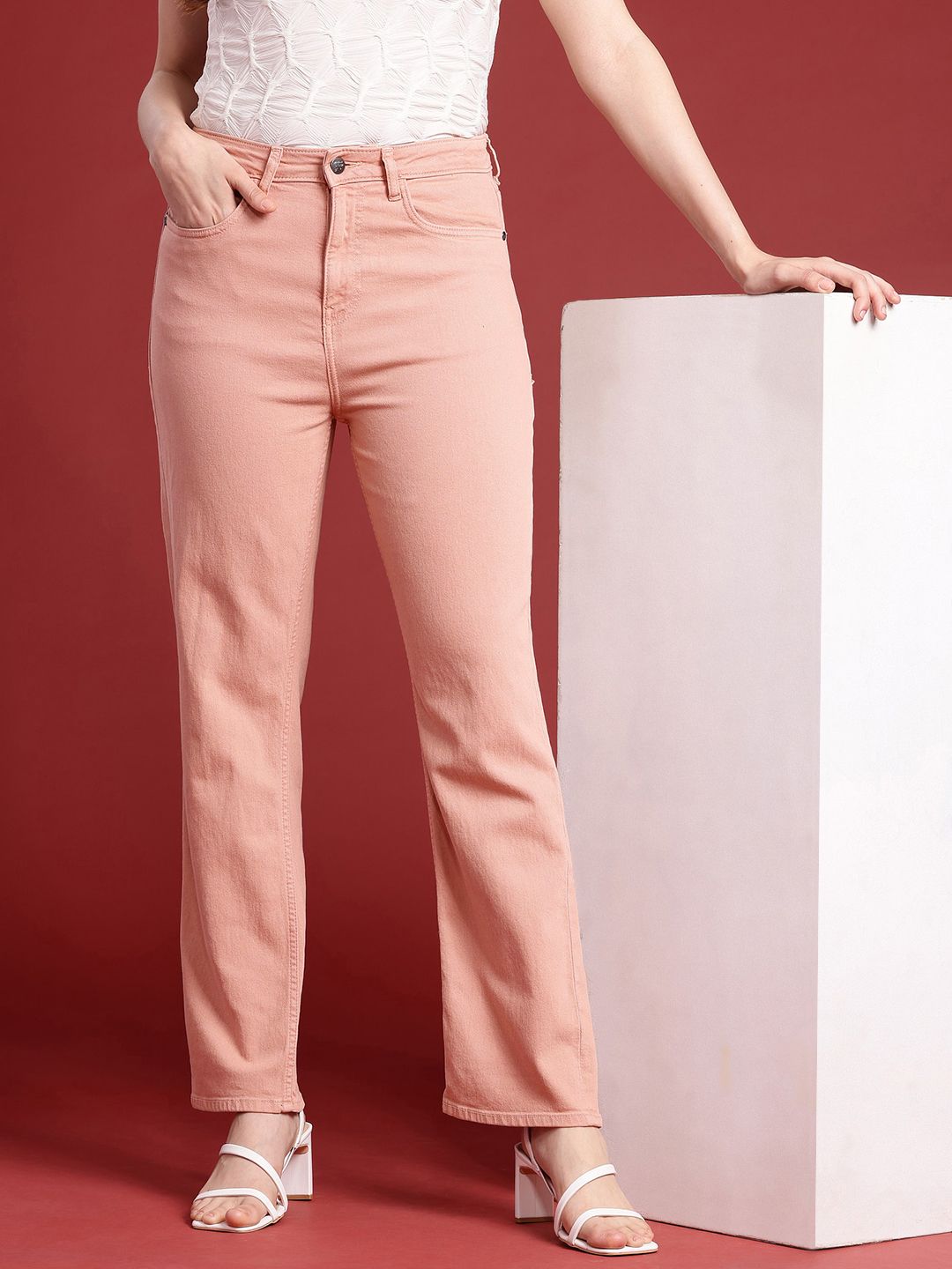 all about you Women Straight Fit High-Rise Stretchable Jeans