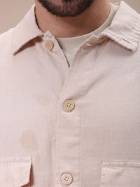 The Indian Garage Co Men Regular Fit Solid Double Flap Pocket Resortwear Overshirt