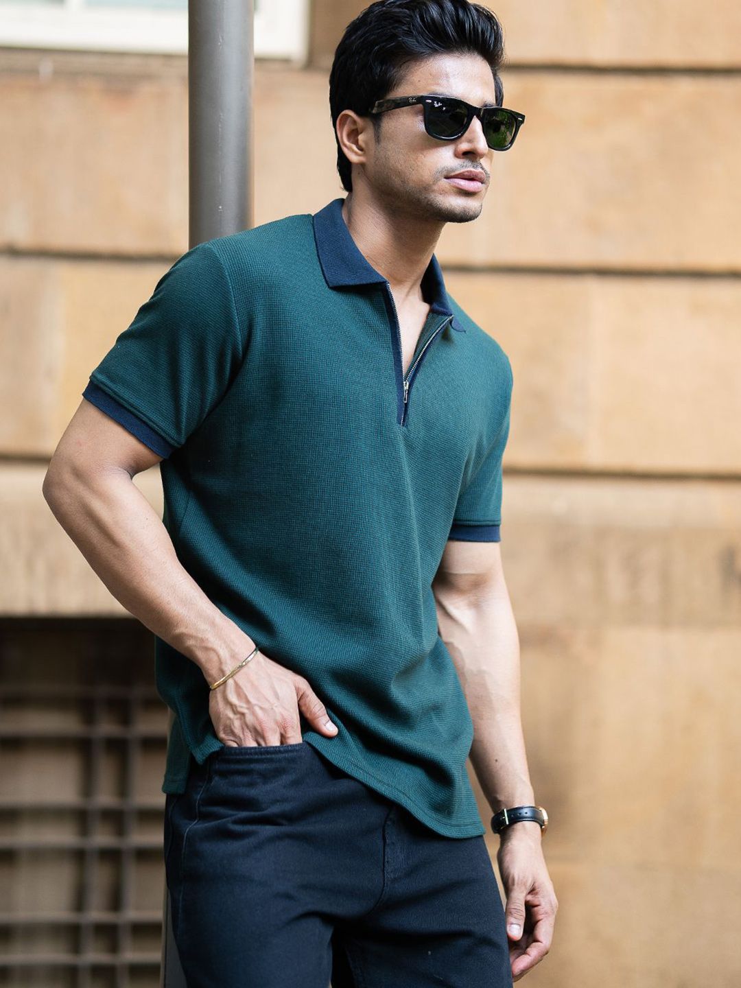 T-shirt kolar polo kontras Powerlook SS25