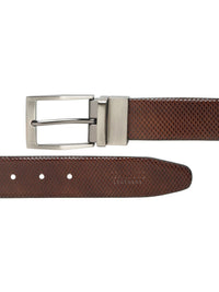 Teakwood Leathers Men Textured Leather Reversible Formal Belt