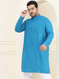 SOJANYA PLUS Mandarin Collar Regular Cotton Straight Kurta