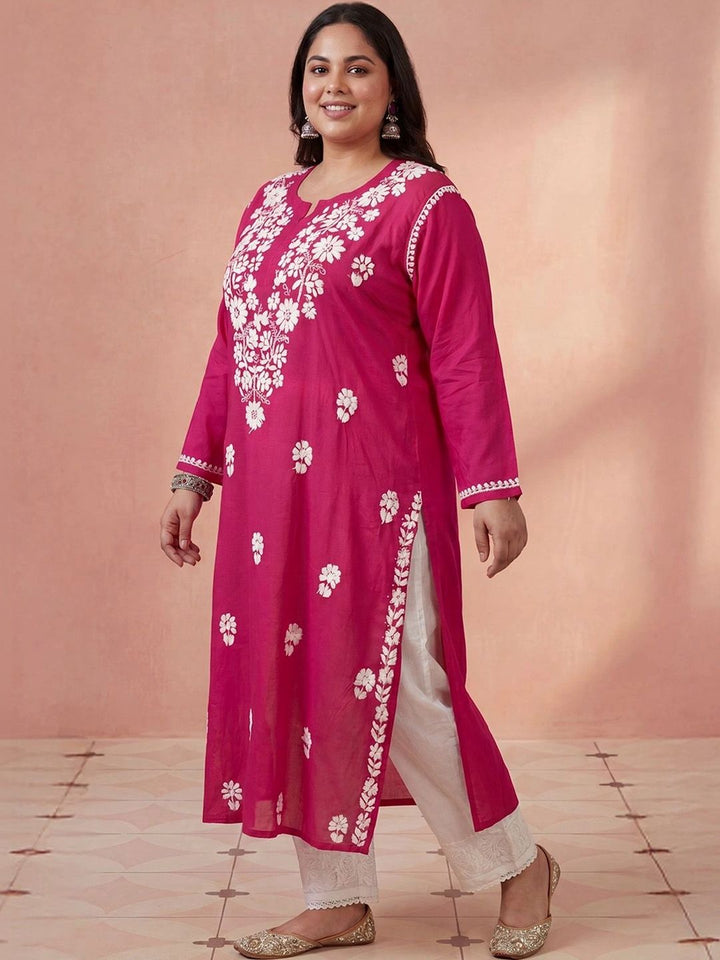 Rumah Wanita Chikankari Sulam Kurta Chikankari