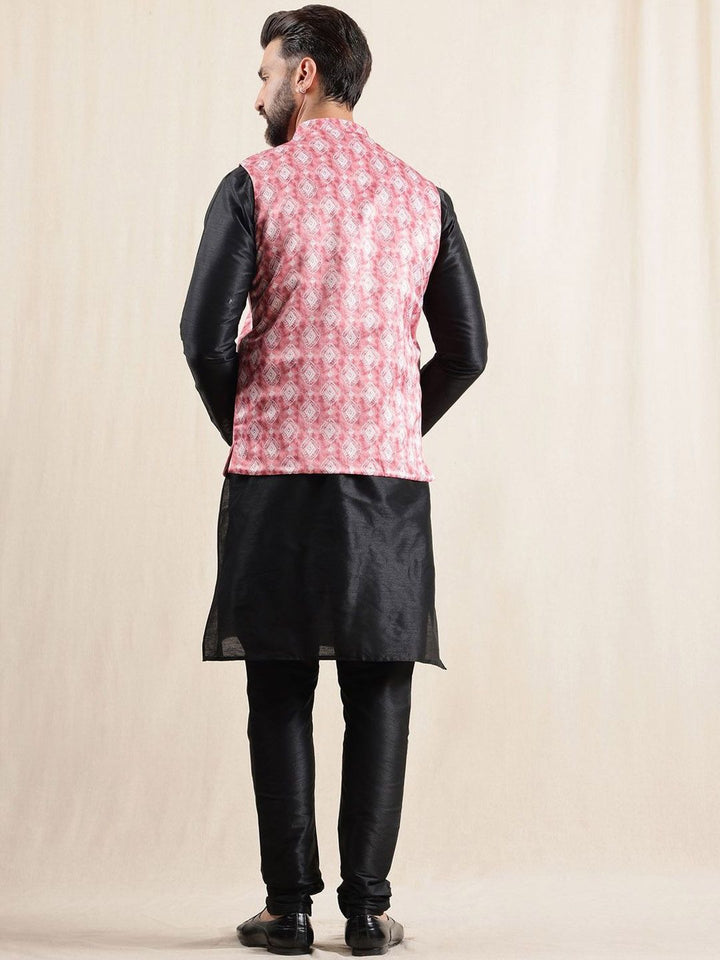 Anouk Men Mandarin Collar Kurta with Pyjamas with Nehru Jacket