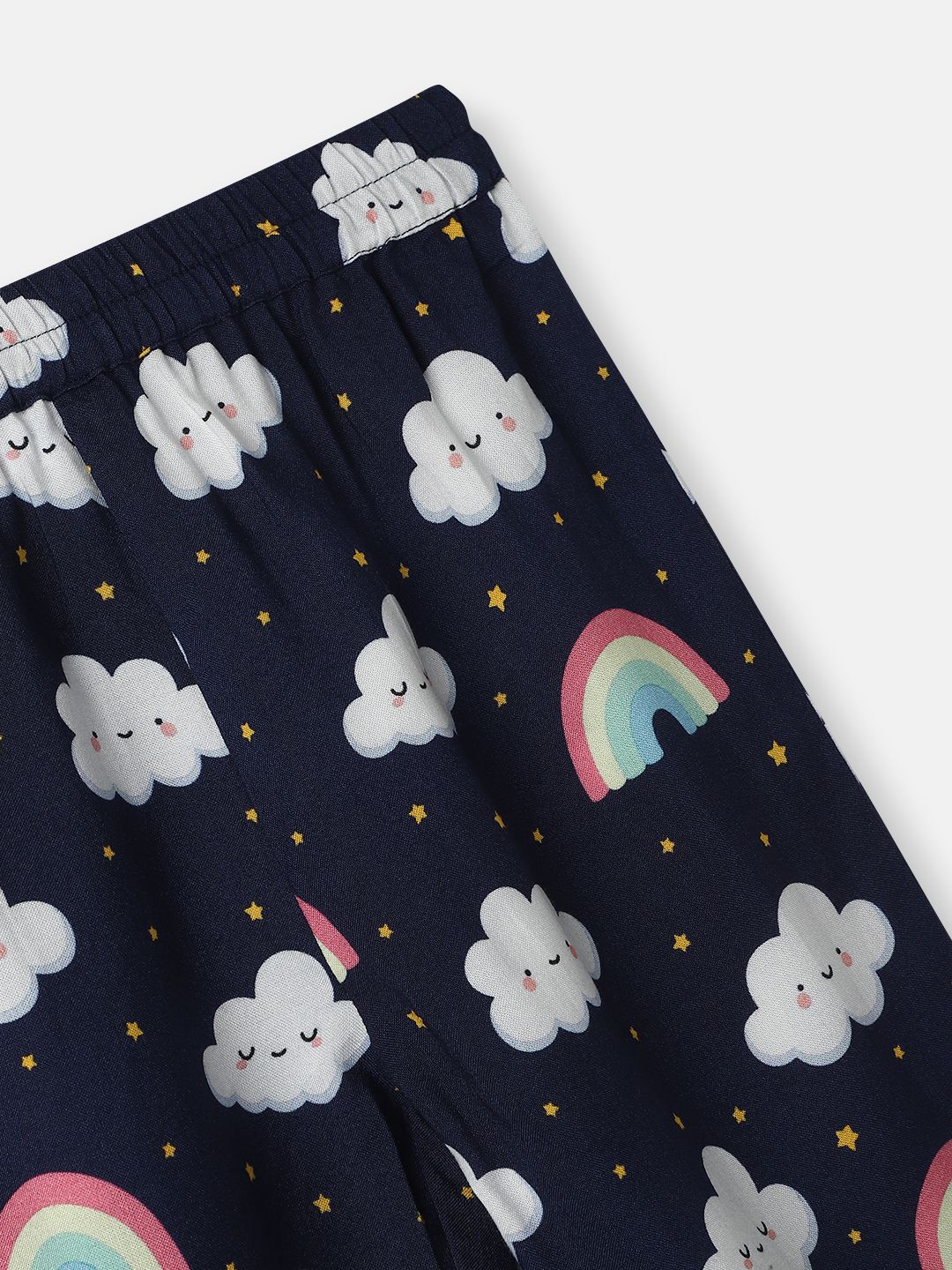 Nauti Nati Boys Clouds and Rainbow Print Chest Pocket Shirt and Pyjama Set