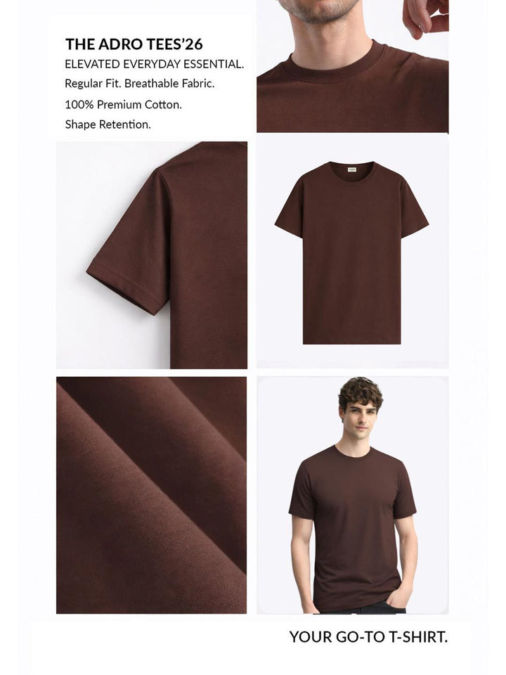 ADRO Cross Typography Printed Round Neck Short Sleeves Cotton T-shirt