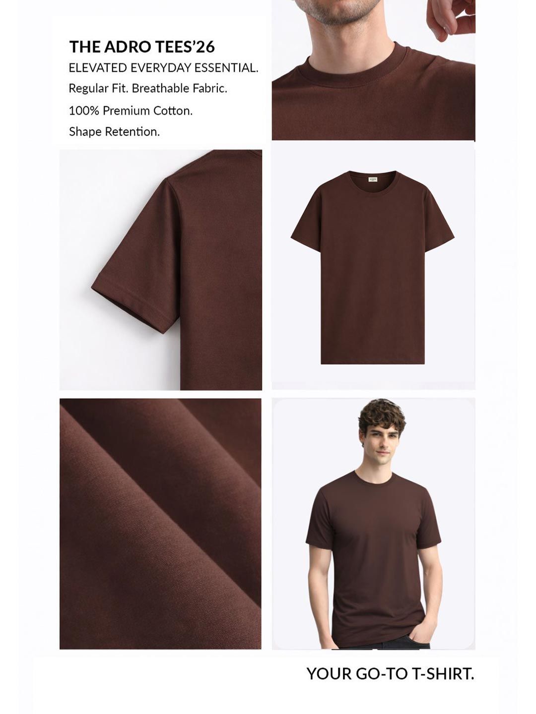 ADRO Cross Typography Printed Round Neck Short Sleeves Cotton T-shirt
