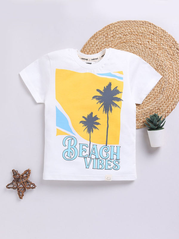 Happy Faces Boys Printed Pure Cotton T-shirt