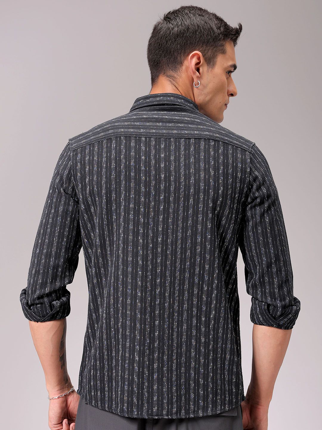 The Indian Garage Co Men Regular Fit Dobbr Textured Resortwear Shirt