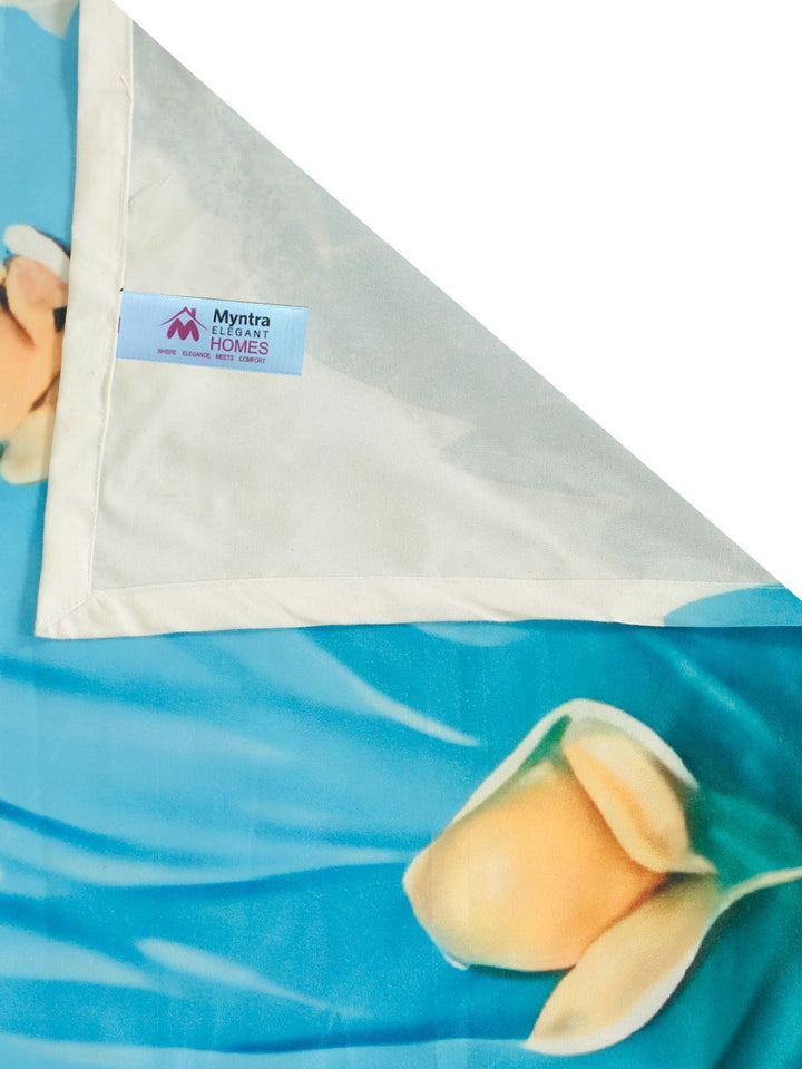 Myntra Elegant Homes Blue Conversational 300 TC Cadar dengan 2 Sarung Bantal