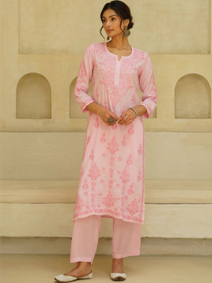 Kurta Sulam Benang Sulam Wanita Rumah Chikankari