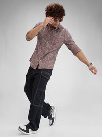 VASTRADO Men Classic Slim Fit Abstract Printed Casual Shirt