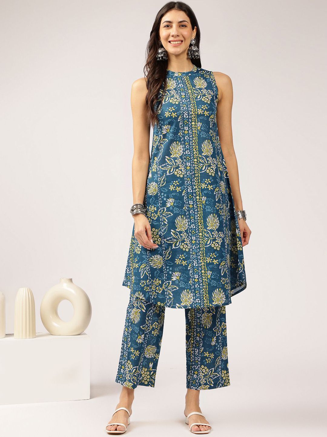 Anouk Floral Printed Pure Cotton Tunic & Palazzos