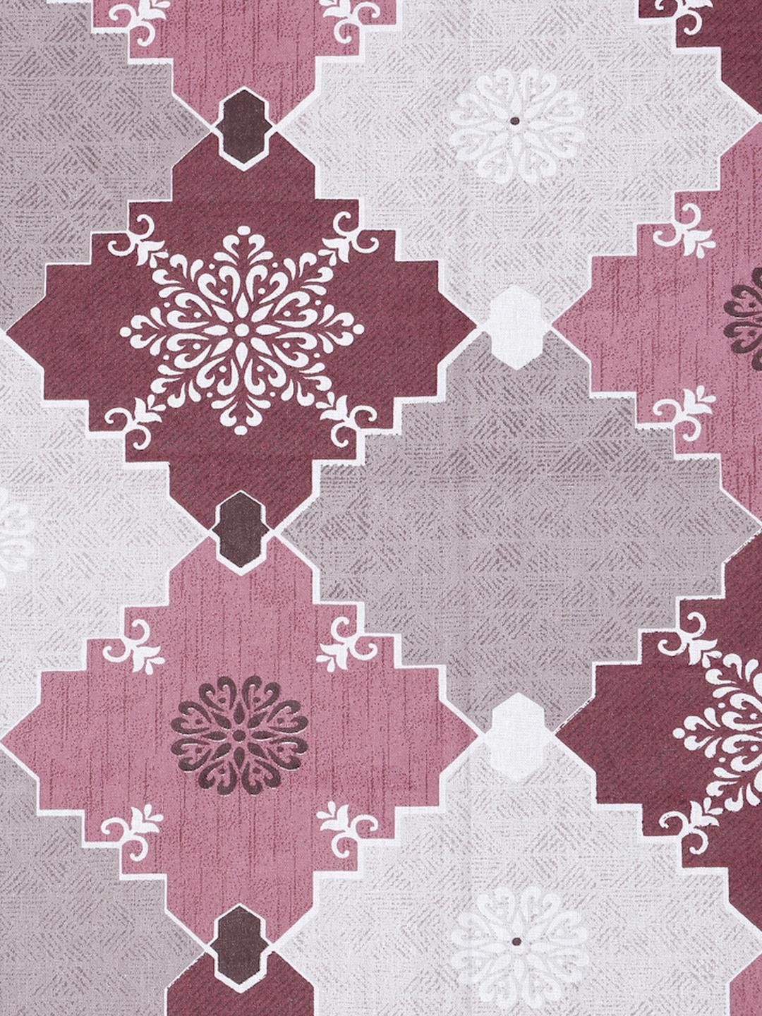 KLOTTHE Pink Geometric Cotton Single Bedsheets