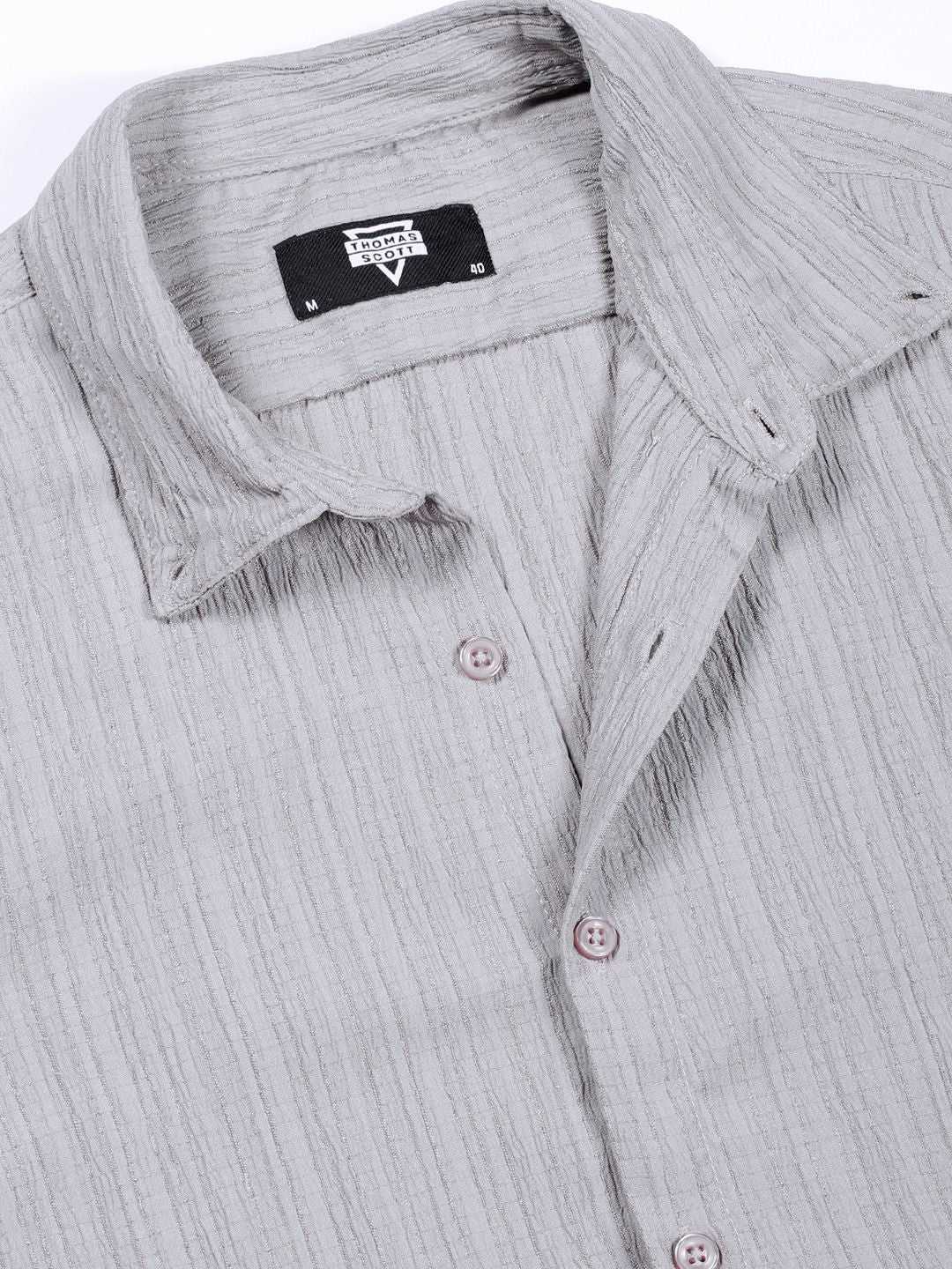 Thomas Scott Men Classic Slim Fit Opaque Casual Shirt