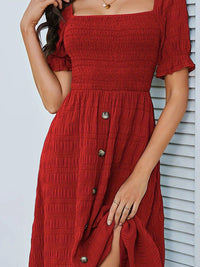 all about you Women Square Neck Fit and Flare Dress