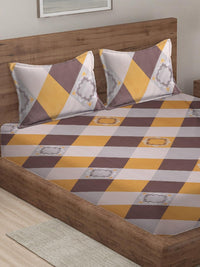 Myntra Elegant Homes Multicolor Printed Flat 300 TC King Bedsheet With 2 Pillow Covers
