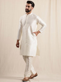 Anouk Men Regular Kurta with Pyjamas With Woven Maroon Nehru Jacket