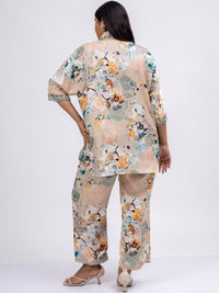 Mamicha Printed Shirt Collar Shirt & Trousers Co-Ords