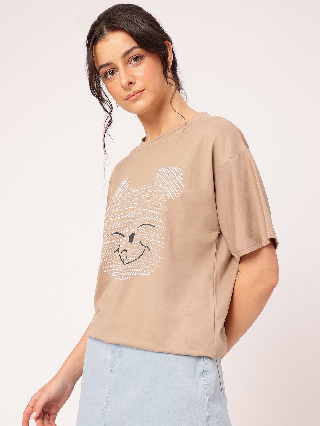 DressBerry Softly Styled Printed Relaxed Fit T-shirt
