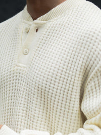 Powerlook Self Design Henley Neck Sweaters
