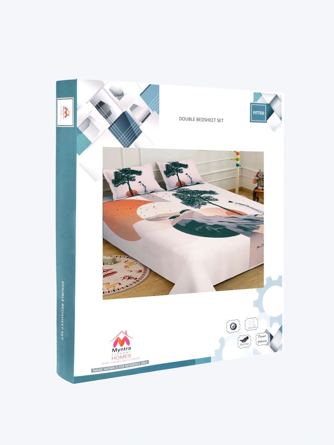 Cadar Katil King 400 TC Myntra Elegant Homes Berwarna Krim dengan 2 Sarung Bantal
