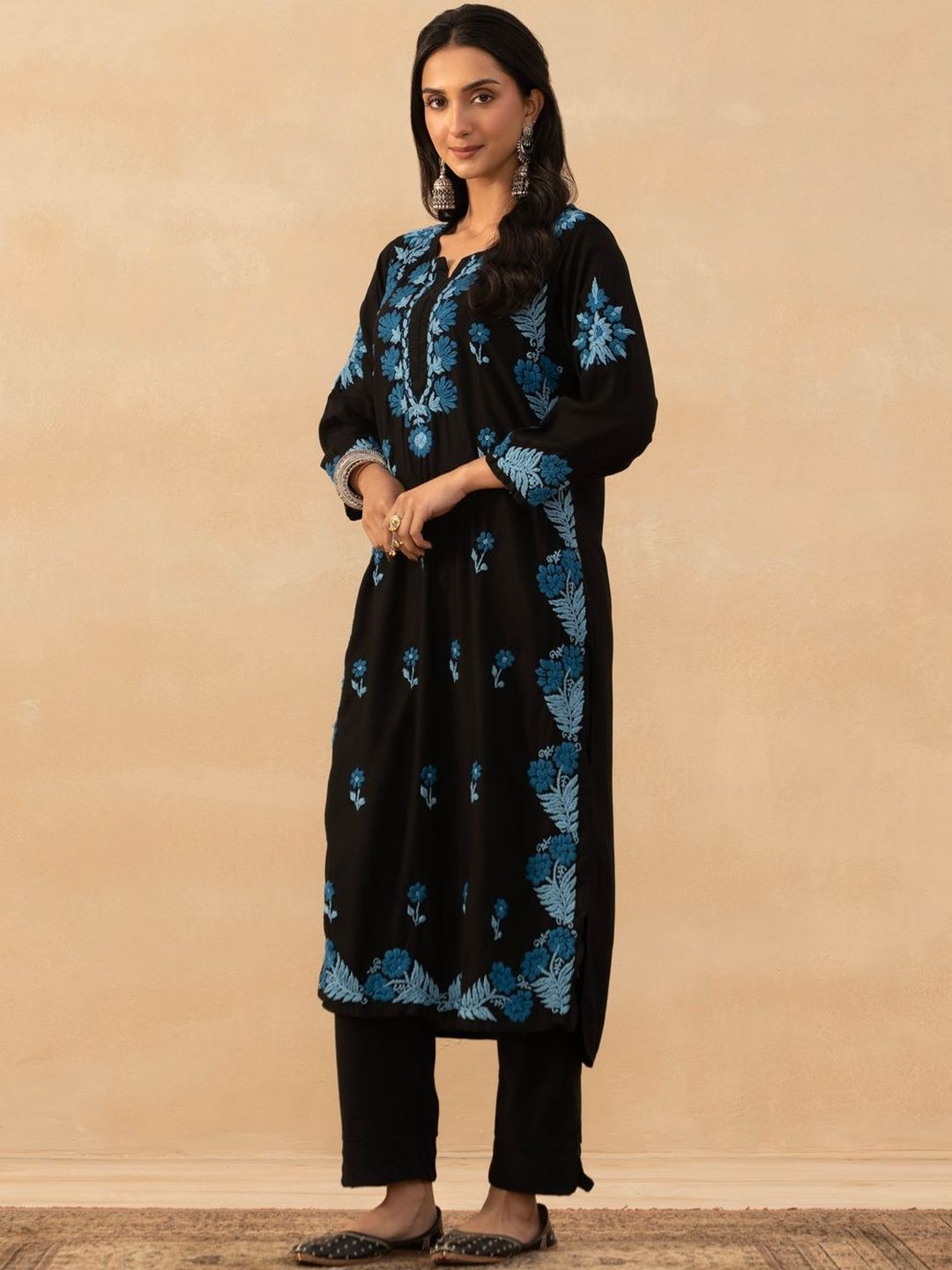 Rumah Wanita Chikankari Sulam Kurta Chikankari