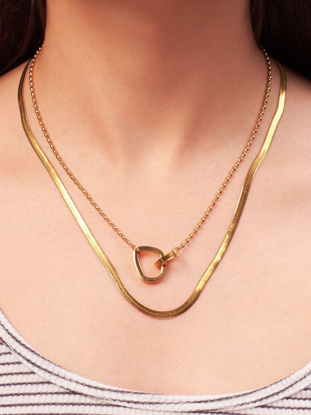 SALTY Stainless Steel Classic Beauty Layered Necklace