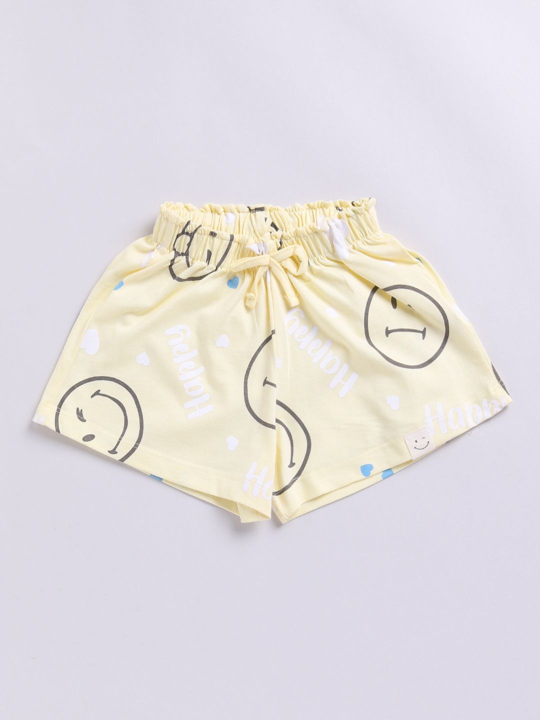 Happy Faces Girls Conversational Printed Pure Cotton Shorts