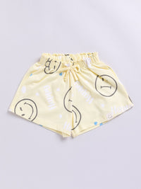 Happy Faces Girls Conversational Printed Pure Cotton Shorts
