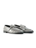 MONKSTORY Eclecta Croco Side Hook Slip Ons - Grey