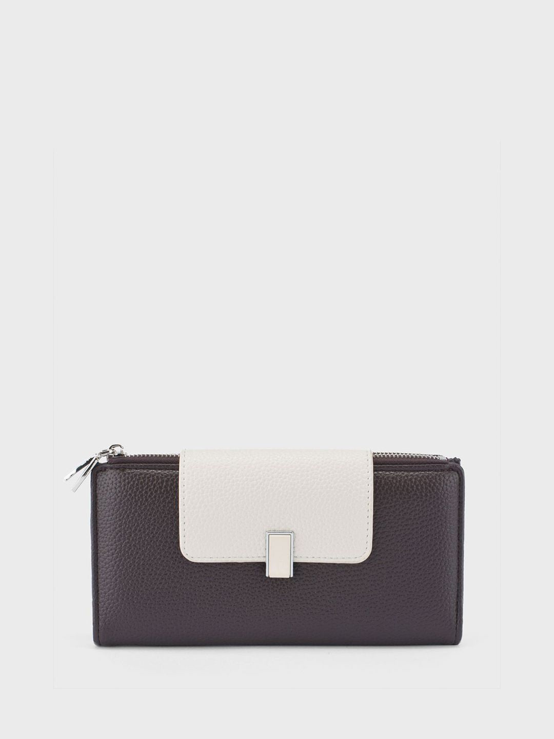 Lino Perros Women Buckle Detail Two Fold Wallet with SIM Card Holder