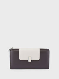 Lino Perros Women Buckle Detail Two Fold Wallet with SIM Card Holder