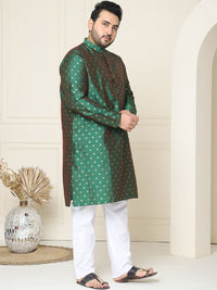 SOJANYA PLUS Ethnic Motifs Band Collar Straight Kurta With Pajamas