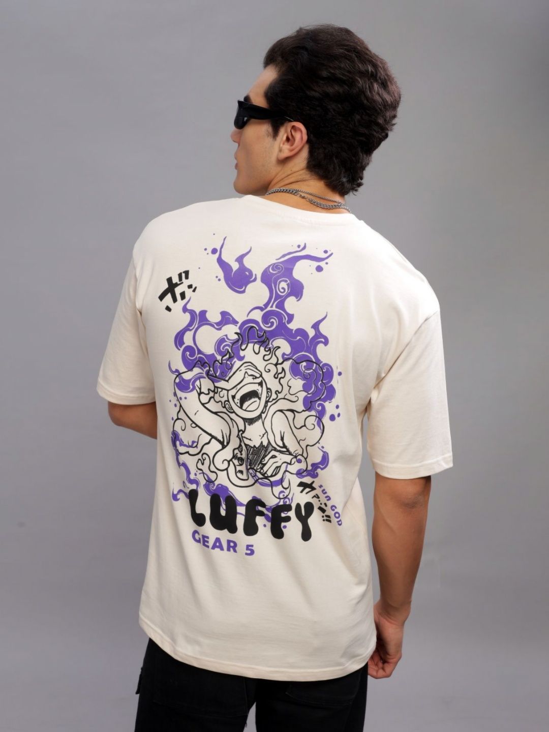 ADRO Anime Printed Round Neck Cotton Oversized T-shirt
