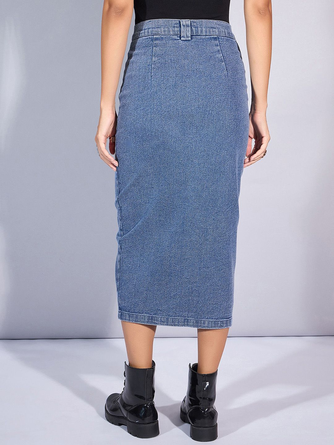 SASSAFRAS Pencil Front Button Midi Cargo Styles Skirts