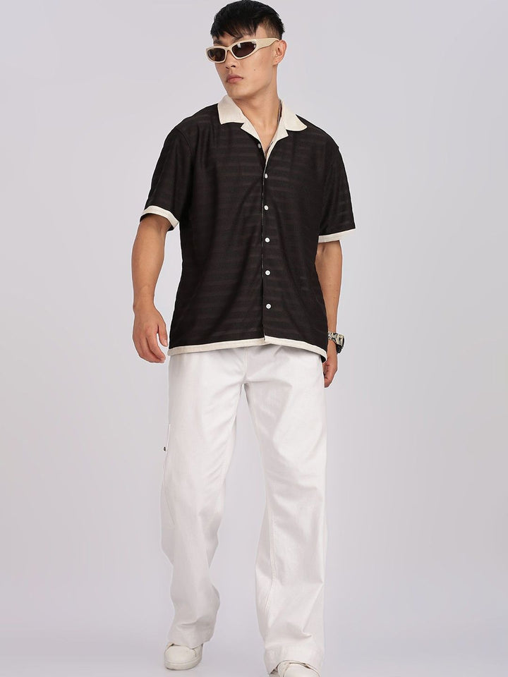 Eszett Cuban Collar Cotton Shirt