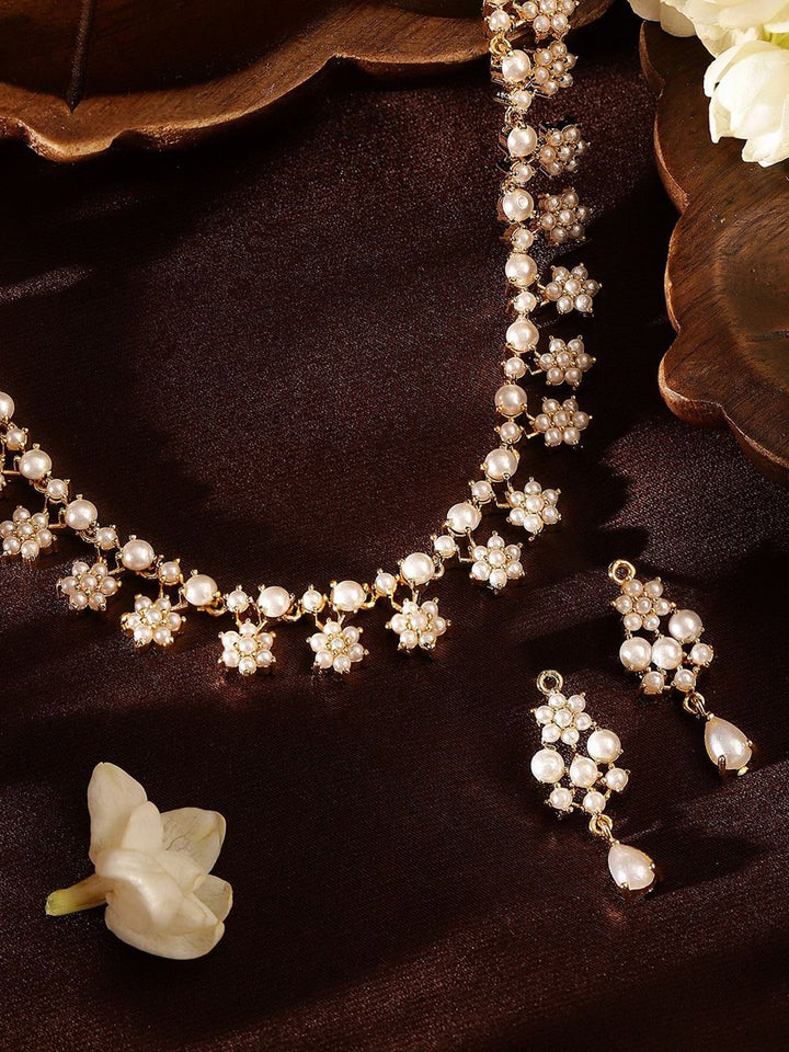Priyaasi Gold Plated Pearls Beaded Jewellery Set