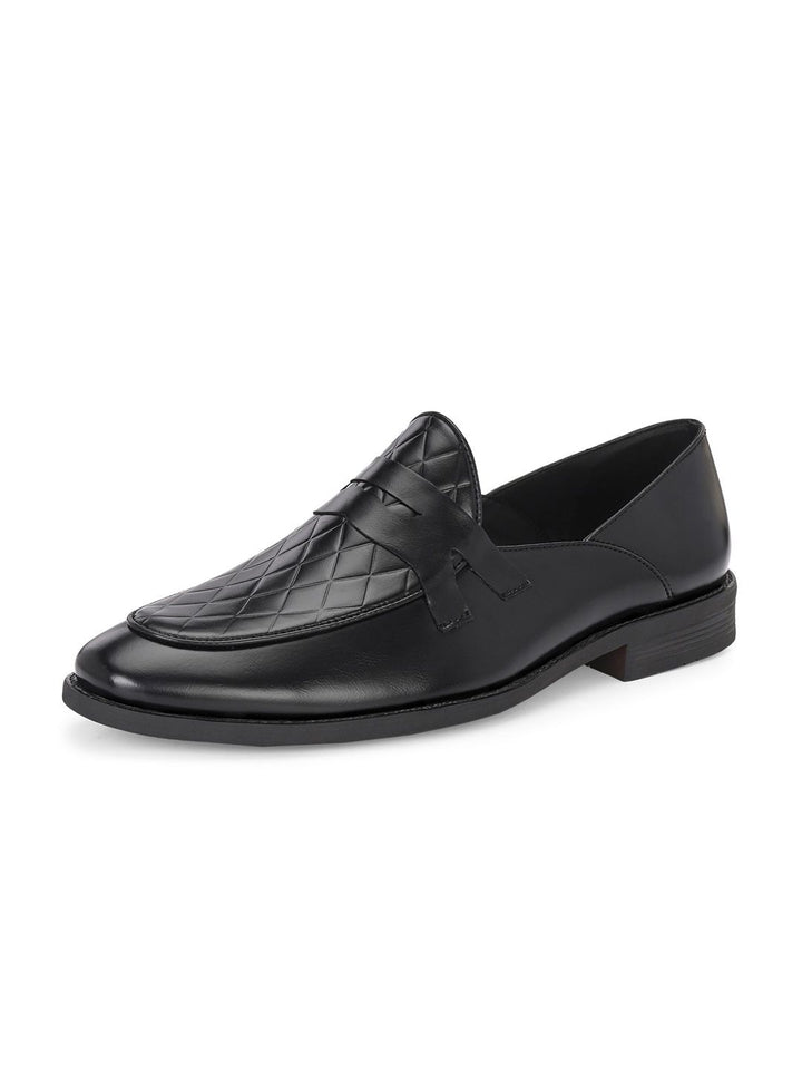 House of Pataudi Men Texture Slip On Formal Derby