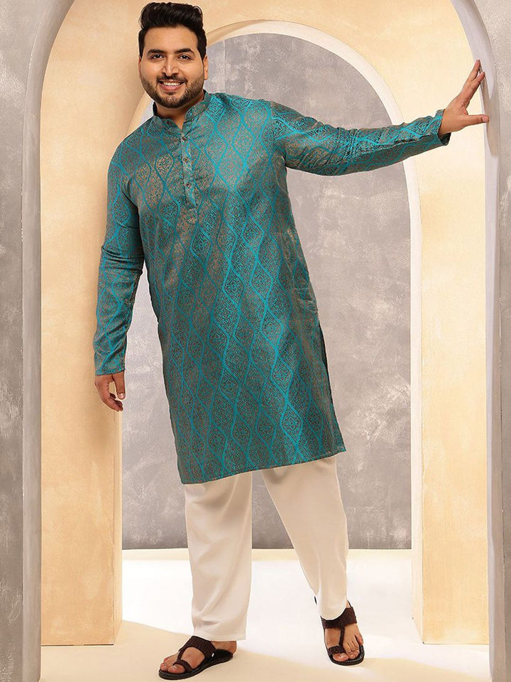 SOJANYA PLUS Men Ethnic Motifs Woven Design Kurta with Pyjama