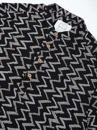 VASTRADO Chevron Ikat Printed Mandarin Collar Straight Short Kurta