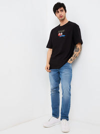 SPYKAR Men Typography Printed Round Neck Cotton Relaxed Fit T-shirt