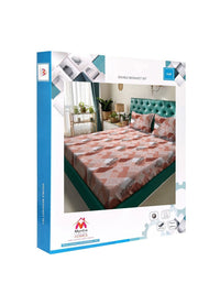 Myntra Elegant Homes Rust & White Floral Printed Flat 400 TC Cotton King Bedsheet with 2 Pillow Covers
