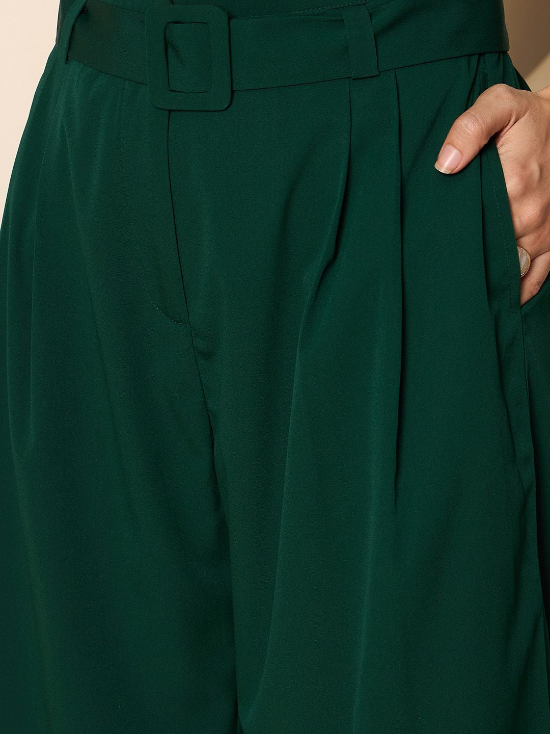 Antheaa Women Smart High-Rise Pleated comfort Trousers